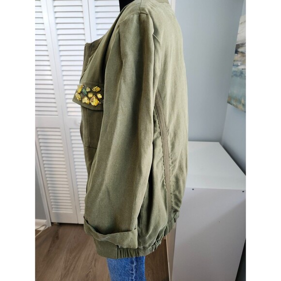 H&M Olive Beaded Utility Jacket - Medium - Picture 4 of 9
